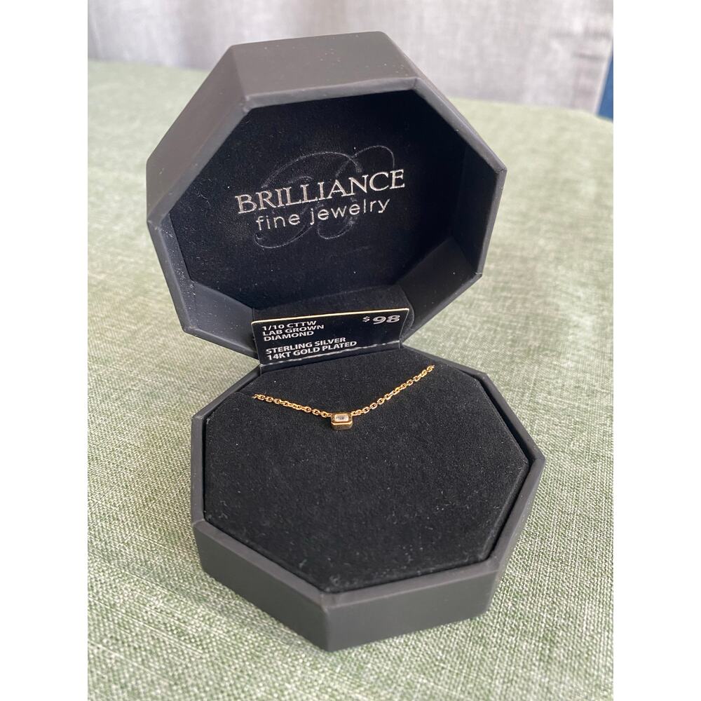 Brilliance Fine Jewelry 1/10 CTTW Lab-Grown Diamond Necklace